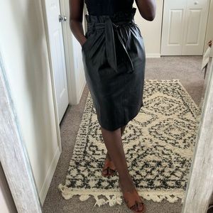 Black faux leather skirt